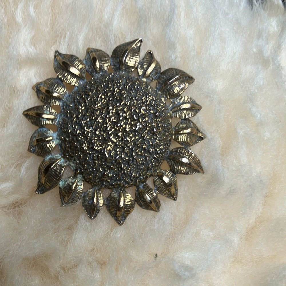 Gold and Silver Sunflower Brooch